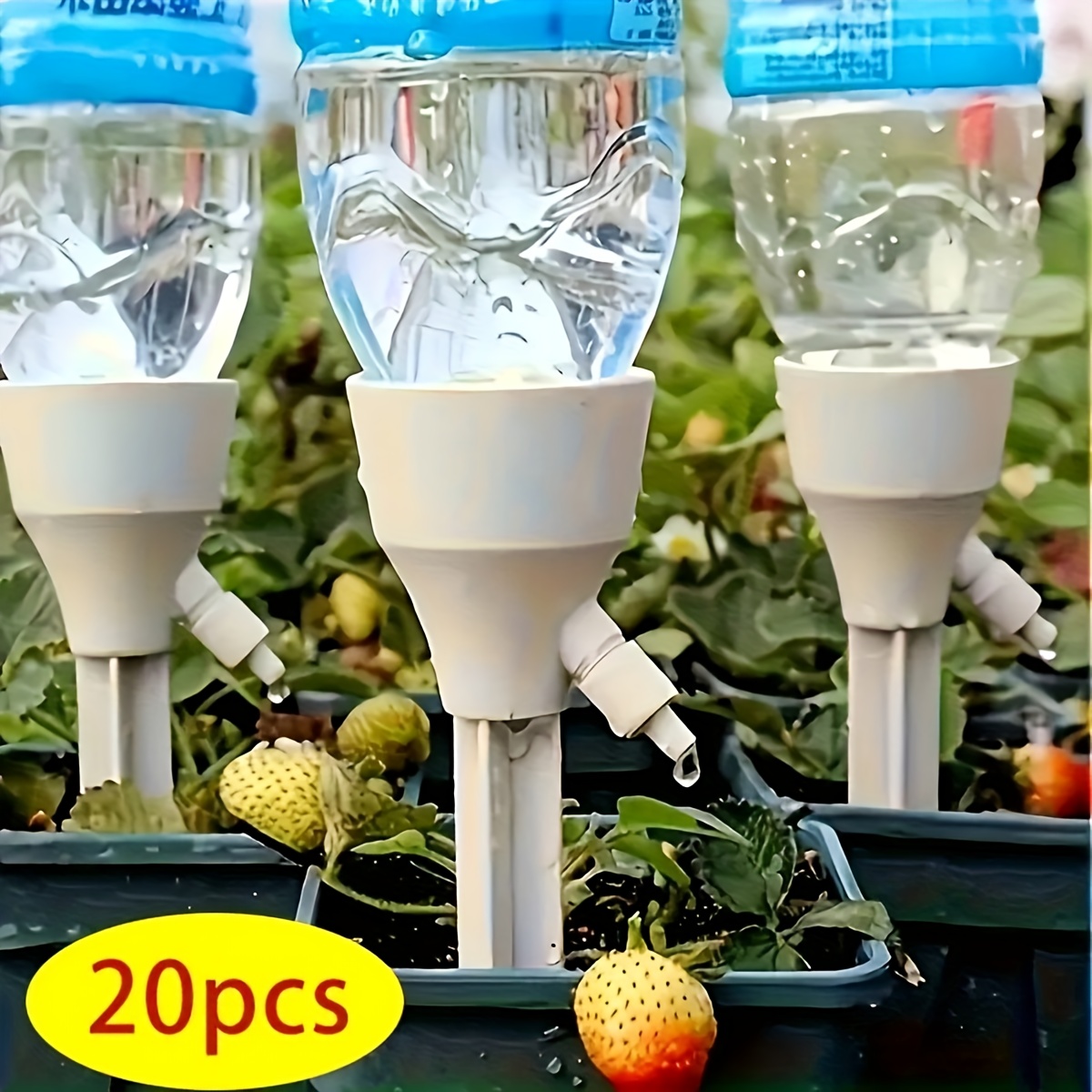 Self Watering Insert - ชุดระบบน้ำหยดอัตโนมัติสำหรับต้นไม้ 20 ชิ้น ปรับอัตราการไหลของน้ำได้ ไม่ใช้แบตเตอรี่ ใช้ได้กับขวดเกลียวมาตรฐาน