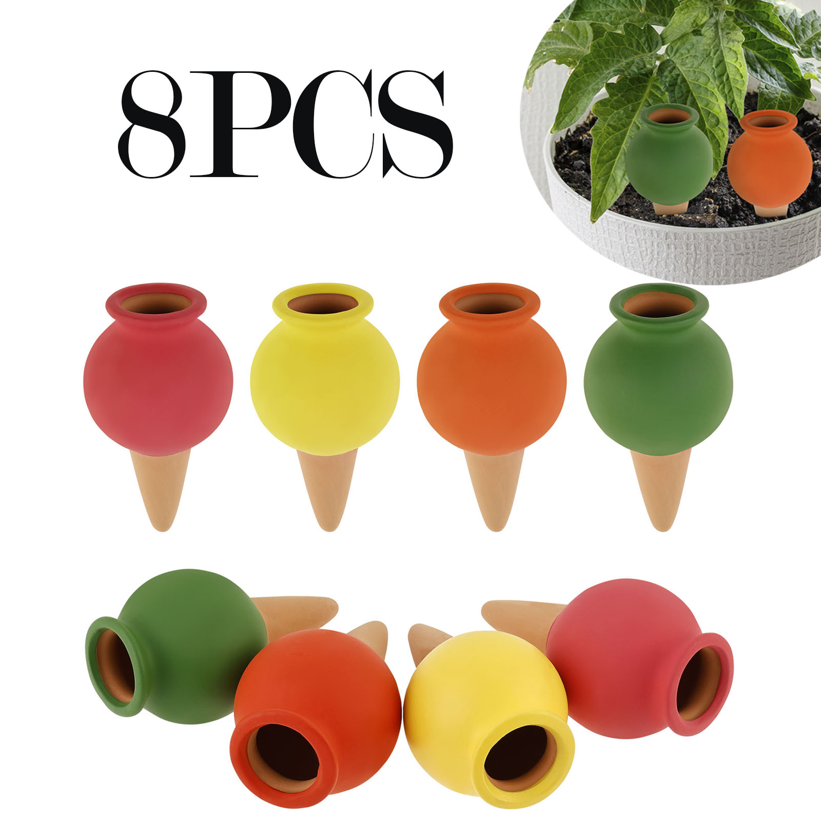 Self Watering Insert - 8 ชิ้น Terracotta Self Watering Spikes