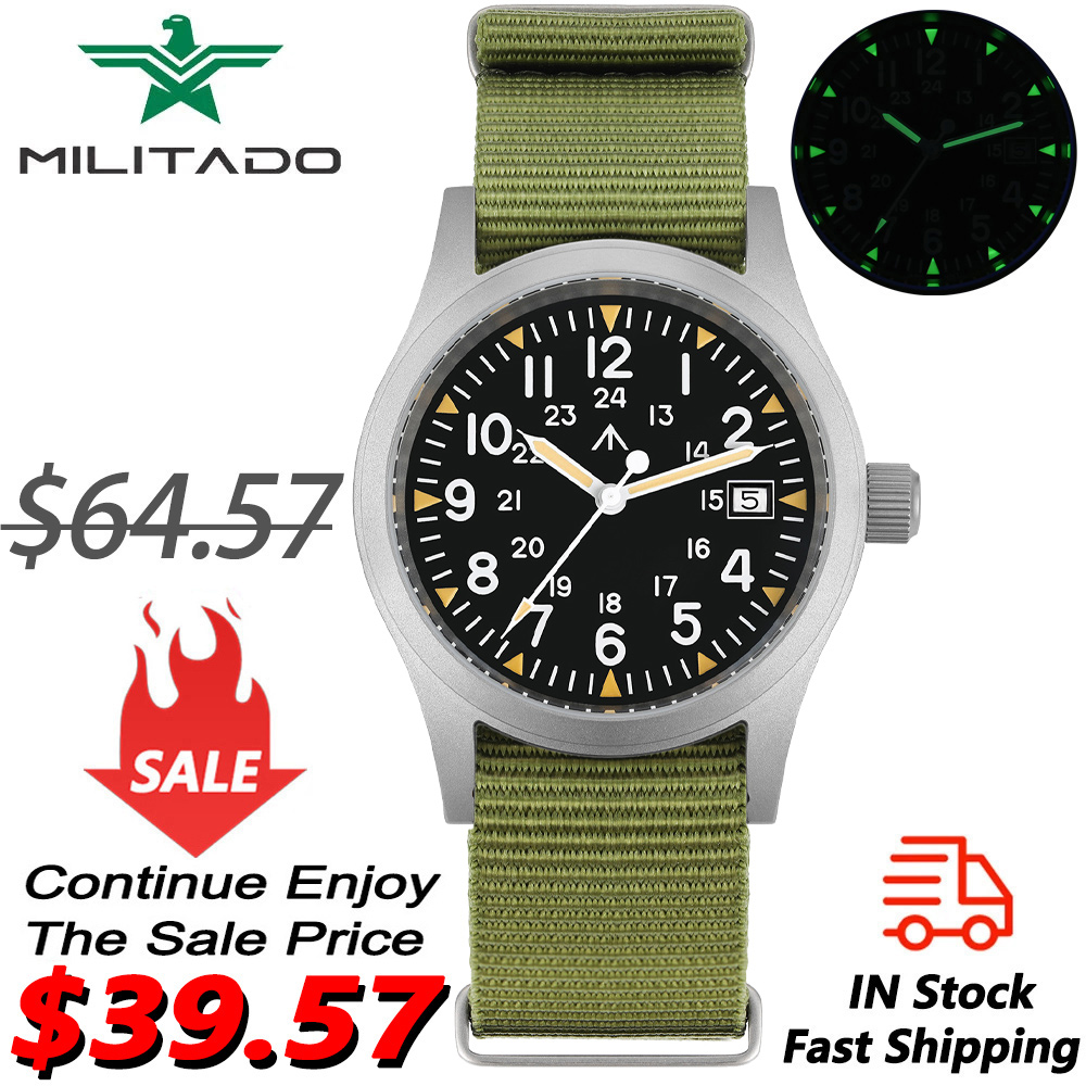 Militado ML05 นาฬิกาทหาร Ronda - Plastic Dome Clear บทวิจารณ์และราคา