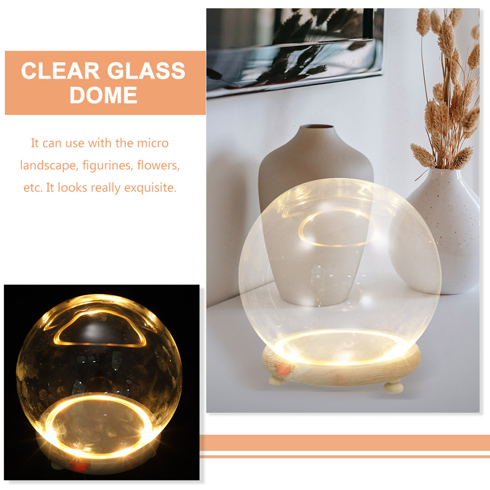 โดมแก้วใสสำหรับจัดแสดงดอกไม้ที - Plastic Dome Clear บทวิจารณ์และราคา